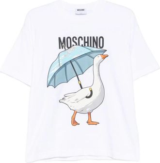 Moschino T-shirt - Dames - T-shirts - Wit - M - Nylon - Tops