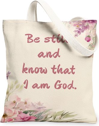 Generic Floral Canvas Tote Bags, Vintage Elegant Flower Print Reusable Grocery Bags, Lightweight Washable Shoulder Strap Tote for T, Cream, 13x15 Inch