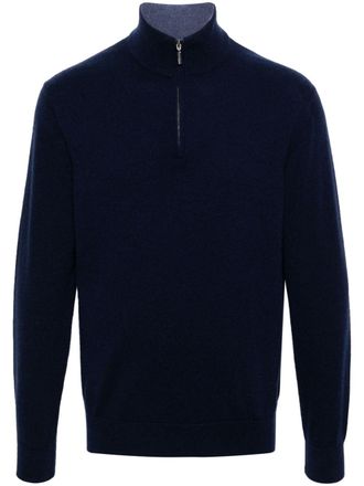 Cruciani half-zip cashmere jumper - men - Cashmere - 56 - Blue