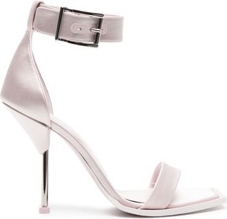 Alexander McQueen 110mm satin-finish sandals - women - Silk - 35.5 - Pink