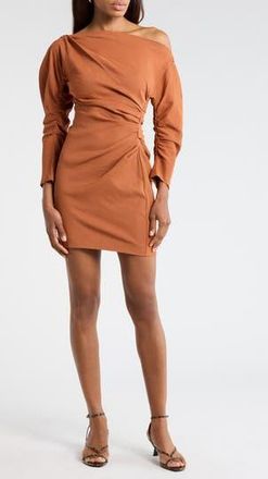 A.L.C. Sona Long Sleeve One-Shoulder Dress in Red Rock at Nordstrom Rack, Size 10