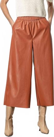 Lilla P Wide Legged Culotte Pant In Cognac