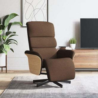 vidaXL Sill&oacute;n Reclinable Con Reposapi&eacute;s Tela Marr&oacute;n Vidaxl
