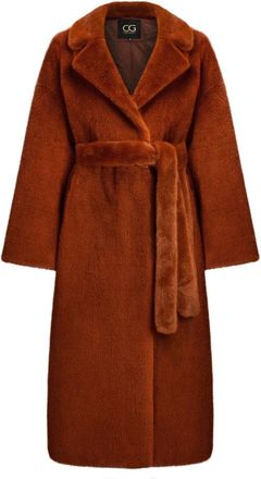 Cesare Gaspari Abrigo de Zorro Oto&ntilde;al - Coats - Mujer - Naranja - XL