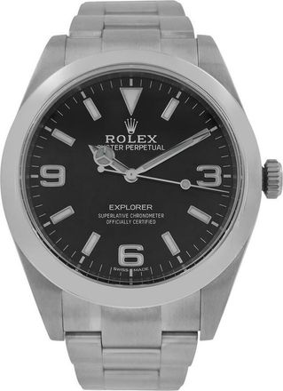 Rolex Pre-owned Rolex Explorer Automatic Chronometer Black Dial Mens Watch 214270