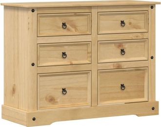 vidaXL C&oacute;moda Cajonera Corona Madera Maciza De Pino 112x48x91 Cm Vidaxl
