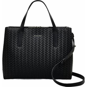 Radley London Dukes Place - Weave Medium Ziptop Satchel Bag in Black at Nordstrom