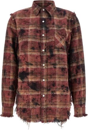 R13 Overdyed Plaid Shirt - Dames - Overhemden - Veelkleurig - XS - Katoen - Overhemden