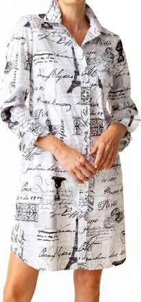 Habitat Perfect Travel Parisian Cafe Dress In White Print