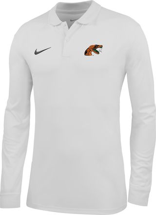 Nike Mens College (Florida A&M University) Dri-FIT Long-Sleeve Polo in White | ZM04PYFAMU26-WHT