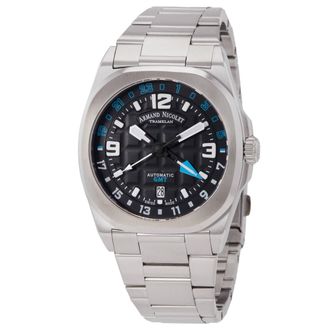 Armand Nicolet JH9 GMT Automatic Black Dial Mens Watch A663HAA-NZ-MA4670A