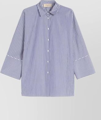 Max Mara collared striped top three quarter sleeves