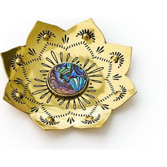 Matr Boomie Kairavini Lotus Trinket Dish - Etched Brass, Abalone in Bronze at Nordstrom