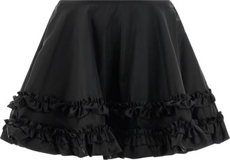 Ganni Duchesse Nylon Mini Frill Skirt