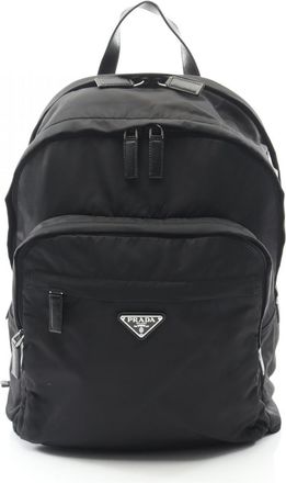 Prada Black Nylon Leather Backpack (Pre-Owned)