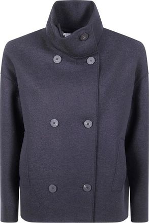 Harris Wharf London Double-breasted High-neck Coat