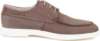 Desa Mens Leather Casual Lace-Ups - Synthetic Sole, Flat Heel, Breathable | Brown - 42