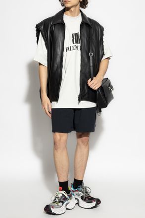 Balenciaga Logo Shorts, Mens, Black