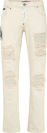 Philipp Plein Denim Rock Star Fit Broek - Heren - Regular Fit Jeans - Beige - W30 - Denim - Jeans