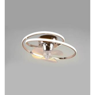 Trio Leuchten L&aacute;mpara De Techo Led Cromada Con Ventilador &Oslash;50 Cm Con Mando A Distancia