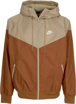 Nike Light Jackets, male, Brown, Size: XL Sportswear Windrunner Hooded Jacket Lt British