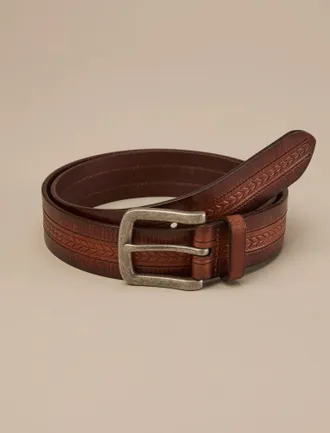 Lucky Brand Leather Chevron Belt