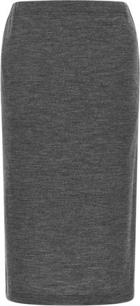 Junya Watanabe Rokken, Dames, Grijs, M, Wol, Tube Midi Rok