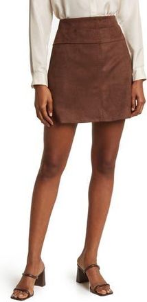 Max Studio Faux Suede A-Line Miniskirt in Sequoia at Nordstrom Rack, Size X-Small