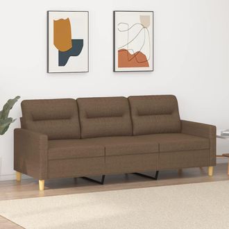 vidaXL Sof&aacute; De 3 Plazas De Tela Marr&oacute;n 180 Cm Vidaxl