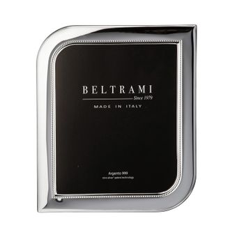 BELTRAMI Portafoto foglia foto 20x25 cm Beltrami con argento Miro Silver