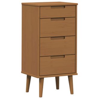 vidaXL Cajonera Molde Caramelo 40 X 35 X 82 Cm Madera De Pino Maciza Vidaxl