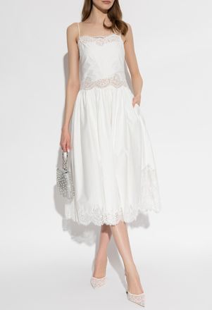 Self Portrait Dress With Lace Inserts, Womens, White