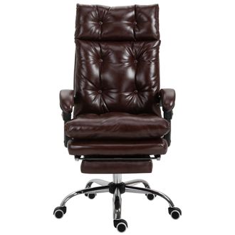 Vinsetto Vinsetto - Poltrona Ufficio Pelle Pu Marrone Schienale Reclinabile 135&deg;