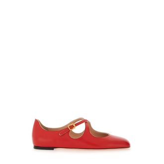 Bally Beliska Ballet Flat - female - Bally - Ballerina Shoes - Red - 3 UK - Shoes