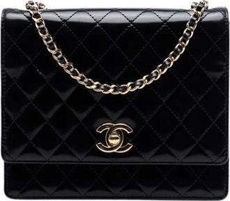 Chanel Pre-owned Patent Quilted Crossbody - Dames - Vintage Schoudertas - Zwart - ONE Size - Leer - Vintage
