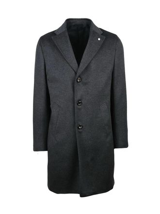 Lubiam Grey Virgin Wool-Cashmere Coat