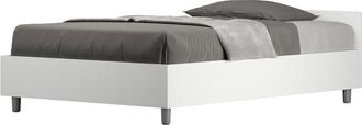 ITYhome Cama de una plaza y medio con somier 120x200 fresno blanco