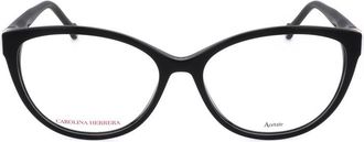 Carolina Herrera Ladies Black Cat Eye Eyeglass Frames HER 0240