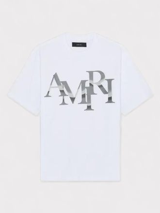 Amiri Mens Staggered Chrome Tee White - Size X-Large