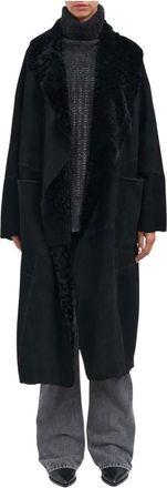 Giorgio Brato Asymmetrische Oversized Lamsveljas - Dames - Jassen - Zwart - Maat: 2XS