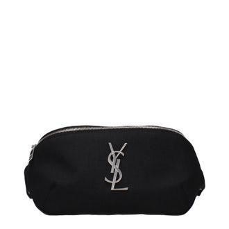 Saint Laurent Herrens G&uuml;rtel und Taschen aus schwarzem Stoff