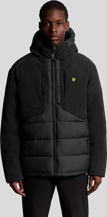 Lyle & Scott Mens Sports Hybrid Puffer Jacket - Black Nylon - Size X-Small