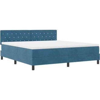 vidaXL Vidaxl - Cama Tipo Box Spring Azul Oscuro 180 X 200 Cm Terciopelo