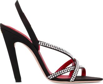 Valentino Garavani Sandali Dans Le Foyer con cristalli e cinturino posteriore 105mm - Nero