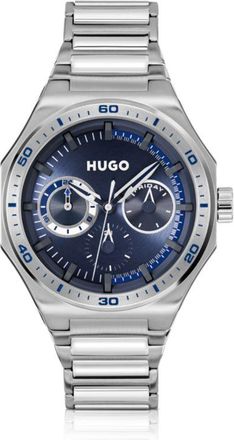 HUGO BOSS GRAIL SPORT Silver-tone watch with blue dial
