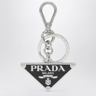 Prada Black metal keyring