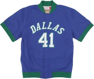 Mitchell & Ness Dirk Nowitzki NBA Opwarmjack - Heren - Fitness - Blauw - XL - Polyester - Fitness
