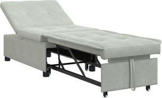 vidaXL Sofá Cama Gris claro 67 x 194 x 38 cm Terciopelo Vidaxl