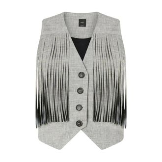 Pinko Vests, female, Multicolor, Size: S V-neck Vest