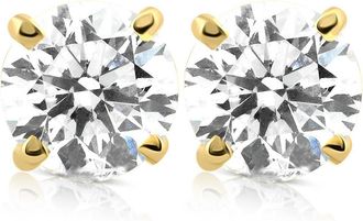 Pompeii3 1.50ct Lab Grown Diamond Studs 14k Yellow Gold Screw Backs